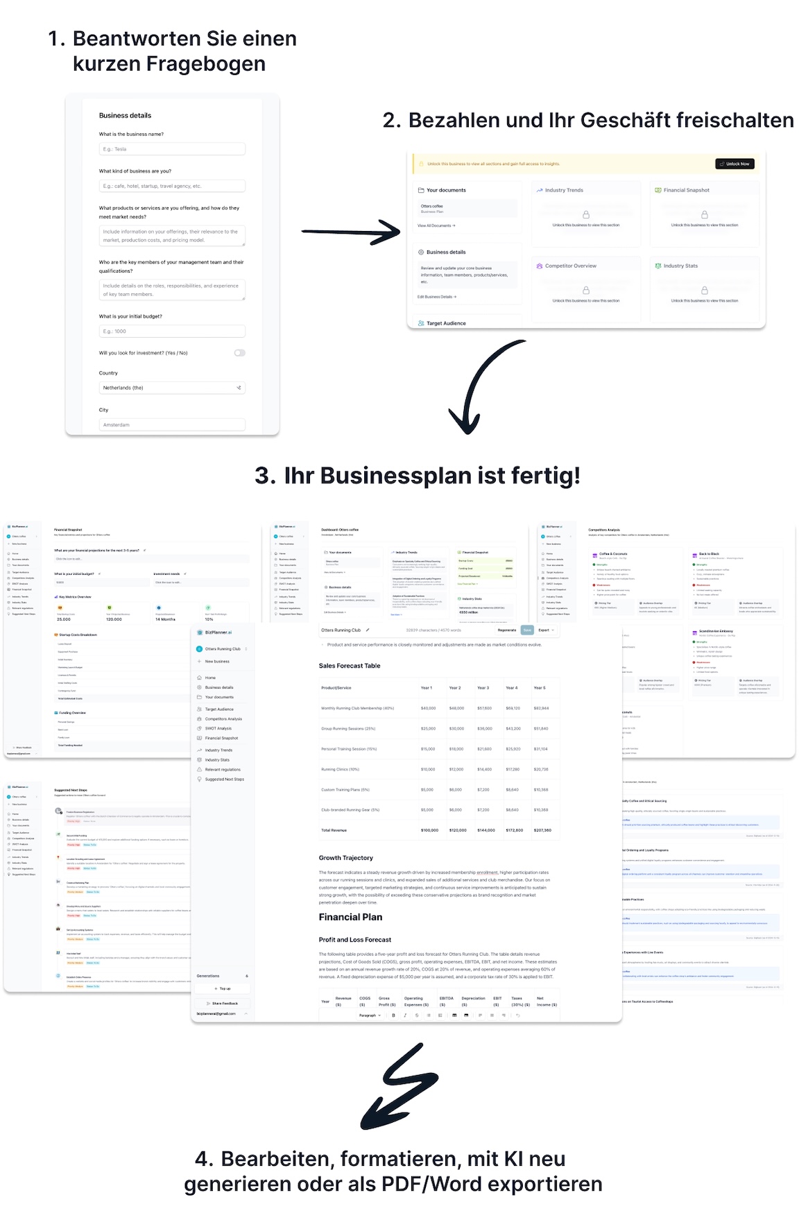 KI Geschäftsplan Generator BizPlanner AI