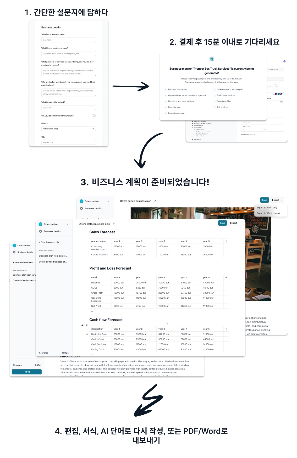 AI 비즈니스 계획 생성기 BizPlanner AI